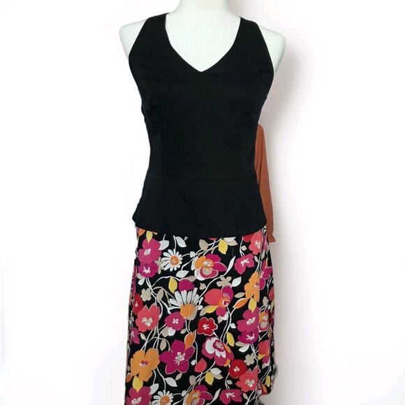 Sheri Martin Dresses & Skirts - Sheri Martin New York Dress Womens 10 Floral Black Pink Halter A‎ Line Fit Flare